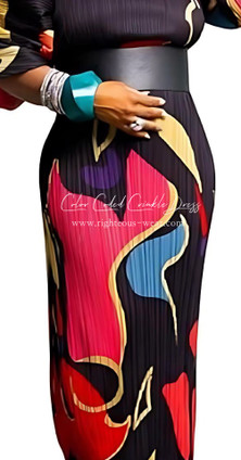 COLOR CODED CRINKLE DRESS