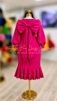 KENYETTA BOW BACK DRESS "DIPPED"