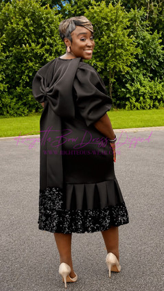 KENYETTA BOW BACK DRESS "DIPPED"