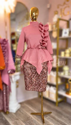 SHIMMARIE PEPLUM DRESS 