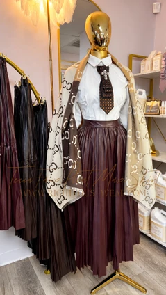 TECIA FAUX PLEAT MAXI SKIRT