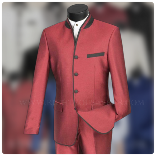 RSA Slim Fit Banded Collar Suit S4HT-1 RSA Slim Fit Banded Collar Suit S4HT-1