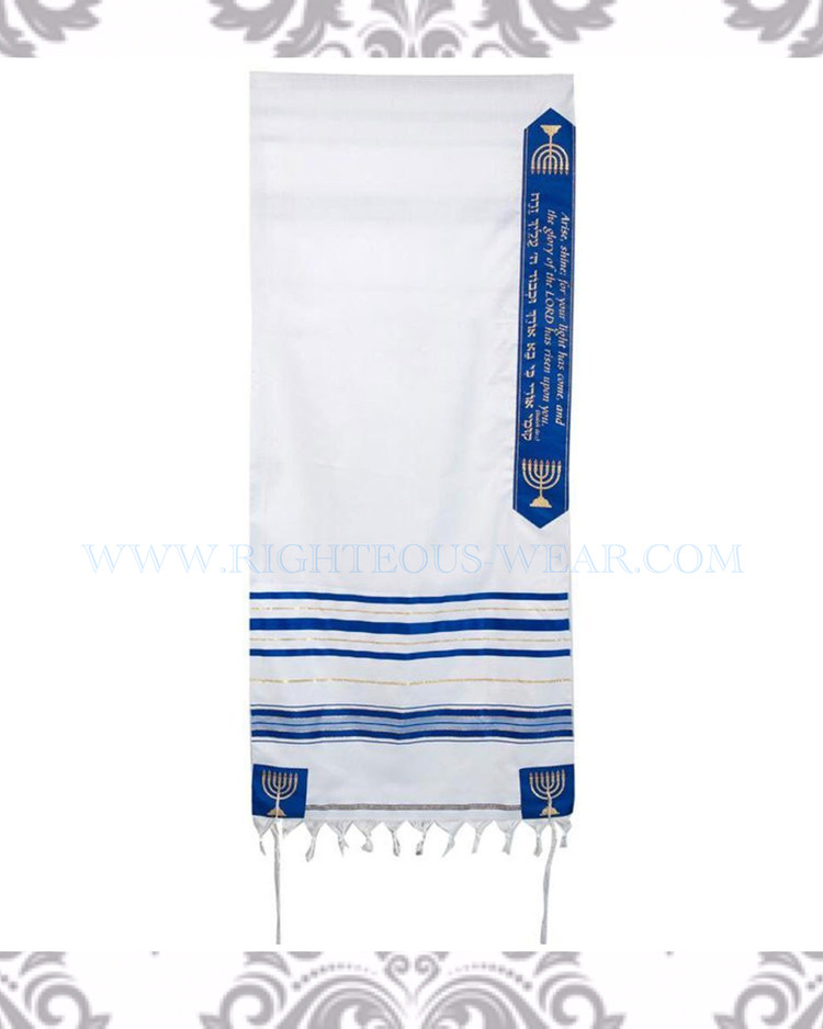 "Arise Shine" (Kumi Ori) Blue Acrylic Tallit