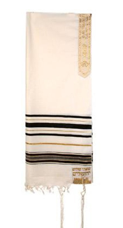 Black and Gold T'fillah Wool Tallit