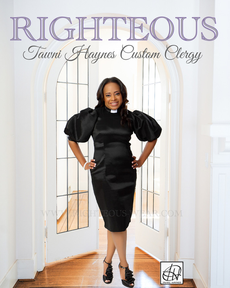 TAWNI HAYNES CLERGY PUFF SLEEVE PENCIL DRESS