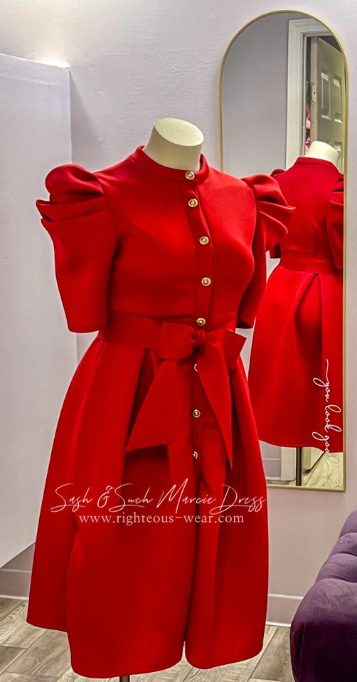 SASH & SUCH MARCIE "REGAL IN RED" DRESS 