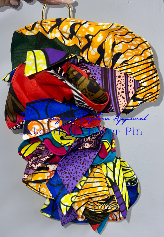 TAWNI HAYNES EXTENDED ETHNIC PRINT FLOWER PIN