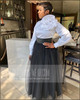 TAWNI HAYNES CIRCULAR FLOWER BLOUSE