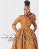 TAWNI HAYNES CUSTOM ASYMMETRICAL BEADED LACE FLOWER GOWN