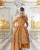 TAWNI HAYNES CUSTOM ASYMMETRICAL BEADED LACE FLOWER GOWN