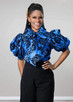 Tawni Haynes Damask Print Bow Blouse