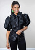 Tawni Haynes Damask Print Bow Blouse