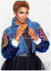 Tawni Haynes Dark Denim Jacket W/ Sequin Sleeves