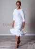 TAWNI HAYNES V BACK RUFFLE RUFFLE HEM PENCIL DRESS