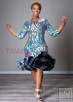 TAWNI HAYNES V BACK RUFFLE RUFFLE HEM PENCIL DRESS