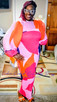 COLOR CODED CRINKLE DRESS