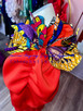TAWNI HAYNES EXTENDED ETHNIC PRINT FLOWER PIN
