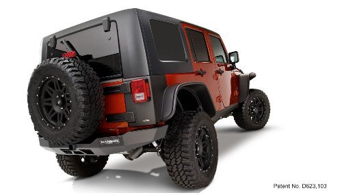 Bushwacker 10918-07 | FLAT STYLE FENDER FLARE  | SET OF 4 |  TEXTURED | Jeep Wrangler 4 Door Models 2007-2016