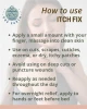 Infographic explaining how to use One Earth Body Care Itch Fix