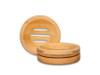 Round bamboo dishes for shampoo bars and conditioner bars