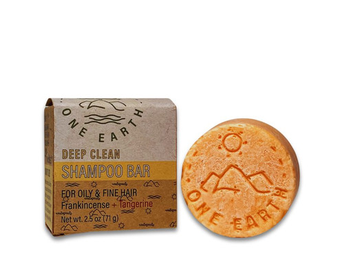 One Earth Body Care Deep Clean Frankincense-Tangerine Shampoo Bar for Oily Hair