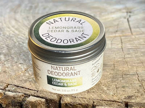 One Earth Body Care Lemongrass-Cedar-Sage Natural Deodorant in Metal Jar One Earth Body Care Lemongrass-Cedar-Sage Natural Deodorant in Metal Jar
