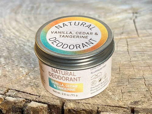 One Earth Body Care Vanilla Cedar Tangerine Natural Deodorant in Metal Tin