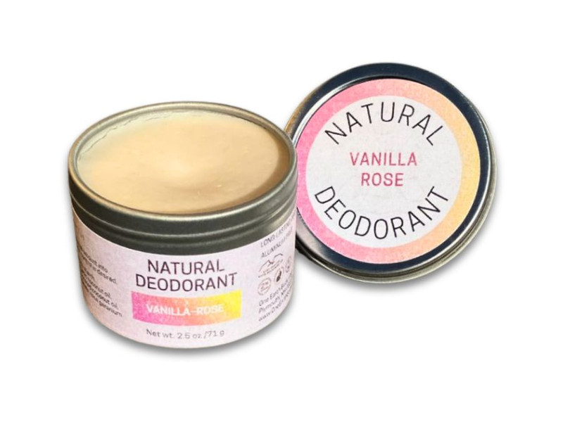 Vanilla Rose deodorant open jar