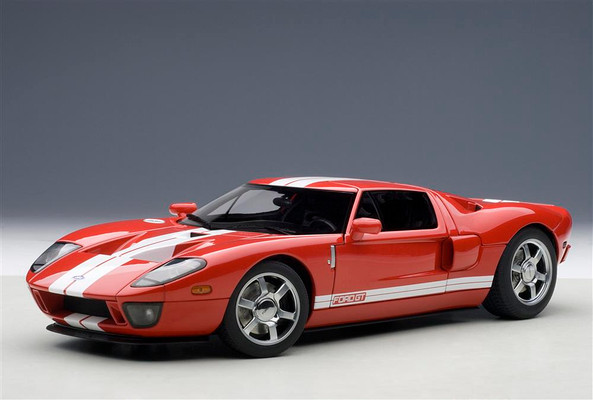 Now stock, parts for 73021 Ford GT 2004 Red with white Stripes 