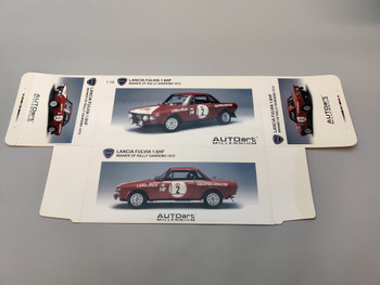 Box Sleeve - 87219 Lancia Fulvia 1600 HF Rally 1972 Winner Rally San Remo Box Sleeve - 87219 Lancia Fulvia 1600 HF Rally 1972 Winner Rally San Remo