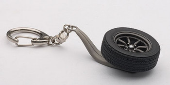 Wheel Keychain - 8-Spoke Wheel Black "Watanabe" Wheel Keychain - 8-Spoke Wheel Black "Watanabe"