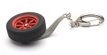 Wheel Keychain - 8-Spoke Wheel Red "Watanabe" Wheel Keychain - 8-Spoke Wheel Red "Watanabe"