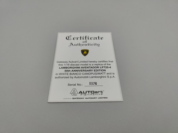 Lamborghini Aventador LP720-4 50Th White - Certificate 1126 Lamborghini Aventador LP720-4 50Th White - Certificate 1126