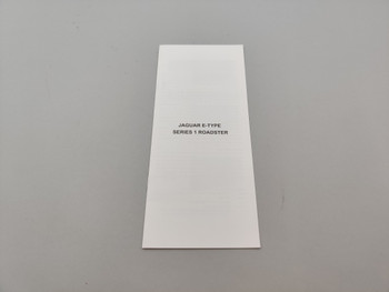 Jaguar E-Type Series 1 3.8 Roadster Carmen Red - Handbook Jaguar E-Type Series 1 3.8 Roadster Carmen Red - Handbook