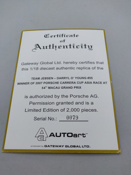 Porsche #55 Winner 2007 - Certificate #0079