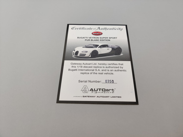 Bugatti Veyron Super Sport Pur Blanc - Certificate 0350