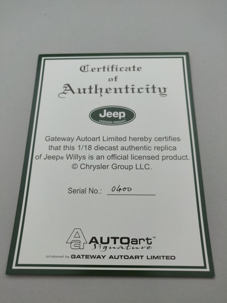 Jeep Willys - Certificate #0400