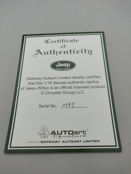 Jeep Willys - Certificate #0397