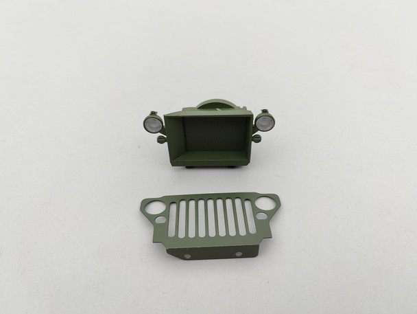 Jeep Willys Green with Trailer - Front Grill / Headlights