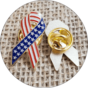American Flag Awareness Ribbon Lapel Pin