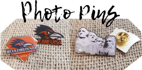 Full color photo lapel pins. Rush service is available. die cut options. Other sizes available at request