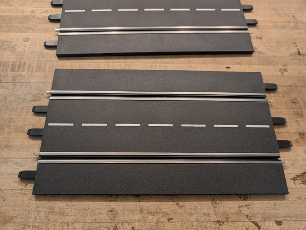 (2) Carrera 1:24 1:32 Full Straight Track Black Pair Digital