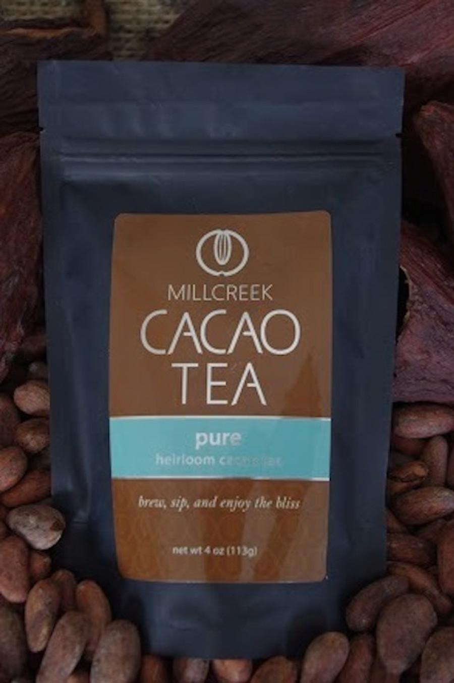 Experience the tranquility, beautiful aromas, and delicate flavors of Cacao Tea.

We introduce a unique blend of tea that combines roasted cacao nibs and theobromine-rich shells into a blissful cup of tea. Made from the same 100% single source Ecuadorian cacao beans used in our artisan chocolate, this tea has a delicate cacao flavor with beautiful aromas. Complement the chocolate nuances with the health benefits of cacao and experience a lovely, relaxing, and blissful tea.

Using our knowledge as farm to bar chocolate makers, we have crafted a delicate cacao tea using our rare, heirloom Arriba Nacional beans. Imported directly from our farmer in the Los Rios region of Ecuador, this exotic and rare bean is roasted to release the beautiful flavors within. This Heirloom Cacao Tea uses both roasted nibs and theobromine-rich shells to create a delicate tea with lovely chocolate nuances.

Cacao Benefits:

Rich in antioxidants, amino acids, and magnesium
Cacao contains Theobromine, said to give a euphoric feeling
Cacao contains Anandamide, an endorphin, whose name appropriately translates as “bliss”
Brew, sip and enjoy the bliss