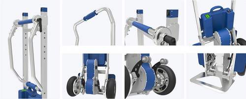 Multi-Purpose Powered Stair Climbing Hand Truck with Brakes - 375lb Capacity