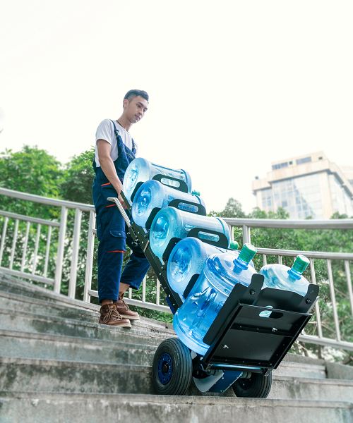 Powered Stair Climbing Carbon Steel Hand Truck with Telescoping Handle