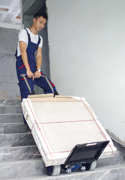 Powered Stair Climbing Carbon Steel Hand Truck with Telescoping Handle