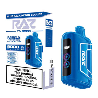 Raz TN9000 Vape - Blue Raz Cotton Cloudz Flavors - 9000 Puffs