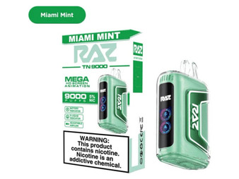 Raz TN9000 Vape - Miami Mint Flavors - 9000 Puffs - Fusion Vape Shop