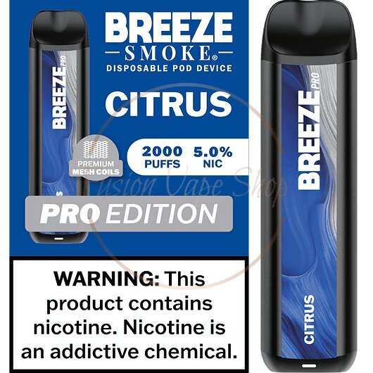 Buy Breeze Pro disposable vape online at Fusion Vape Shop. Enjoy 2000 puffs of premium flavors, 5% nicotine strength, sleek design, and long-lasting battery life. Shop now for unbeatable prices and fast shipping! We love to serve you.