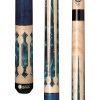LZC22 Cue | Natural & Blue Curly Maple w/blue & gold inlays 